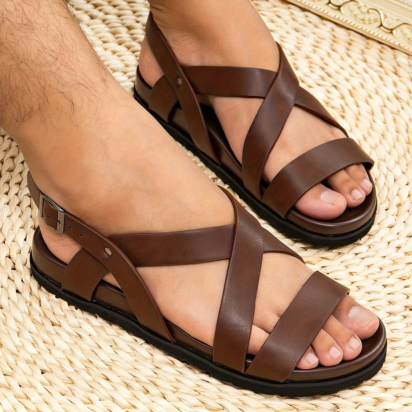 Bavane | Men's Sandals with Double Sole and Buckle Strap
