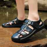 Gabriel | Men's Sandals with Hook-Loop Closure and Rubber Sole