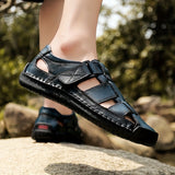 Gabriel | Men's Sandals with Hook-Loop Closure and Rubber Sole