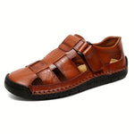 Men's Sandals with Hook-Loop Closure and Rubber Sole
