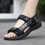Men's Sandals with Hook Closure and EVA Sole-Fabric Upper