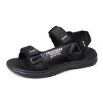Men's Sandals with Hook Closure and EVA Sole-Fabric Upper