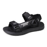 Men's Sandals with Hook Closure and EVA Sole-Fabric Upper