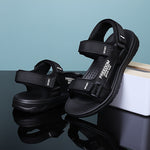 Men's Sandals with Hook Closure and EVA Sole-Fabric Upper