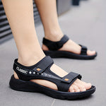 Men's Sandals with Hook Closure and Open Toe