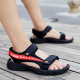 Men's Sandals with Hook Closure and Open Toe