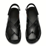 Men's Sandals with Hook Closure and Rubber Sole