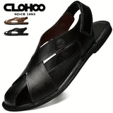 Silas | Men's Sandals with Hook Closure and Rubber Sole