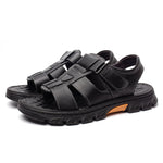 Men's Sandals with Hook and Loop Closure and Rubber Sole