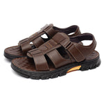 Men's Sandals with Hook and Loop Closure and Rubber Sole