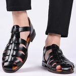 Men's Sandals with Leather Upper and Adjustable Straps