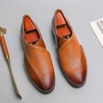 Men's Sandals with Leather Upper and Cushioned Footbed