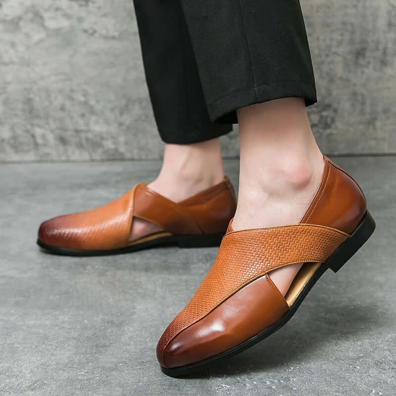 Bavane | Men's Sandals with Leather Upper and Cushioned Footbed