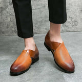 Men's Sandals with Leather Upper and Cushioned Footbed