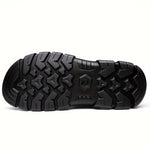 Men's Sandals with Leather Upper and Slip On Closure