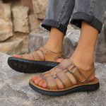 Men's Sandals with Leather Upper and Slip On