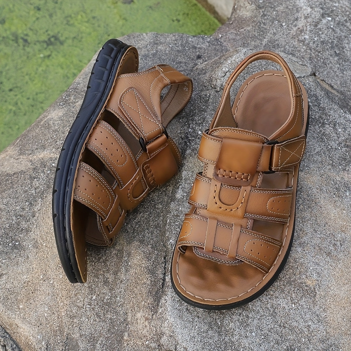 Bavane | Men's Sandals with Leather Upper and Slip On