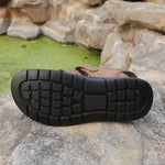 Men's Sandals with Leather Upper and Slip On