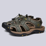 Arthur | Men's Sandals with Leather Upper and Velcro Strap