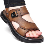 Men's Sandals with Slip On Design-Rubber Sole and Round Toe