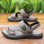 Men's Sandals with Slip On Design-Rubber Sole and Round Toe