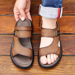 Men's Sandals with Slip On Design-Rubber Sole and Round Toe