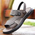 Men's Sandals with Slip On Design-Rubber Sole and Round Toe