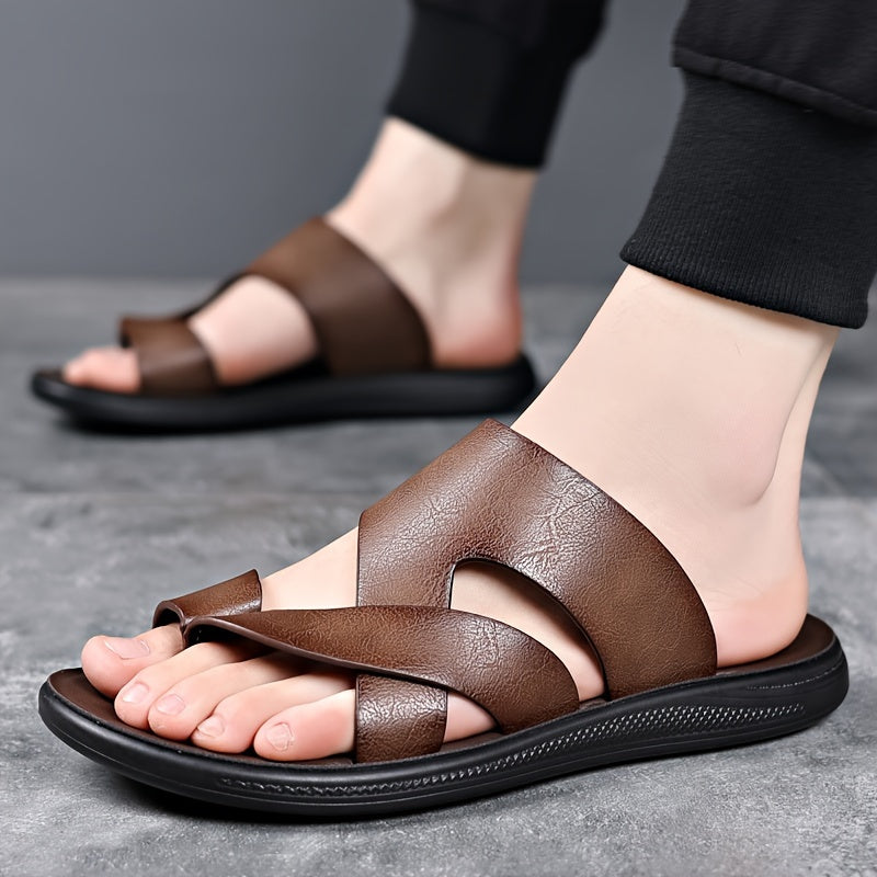 Men's Sandals with Slip On Design and PU Sole