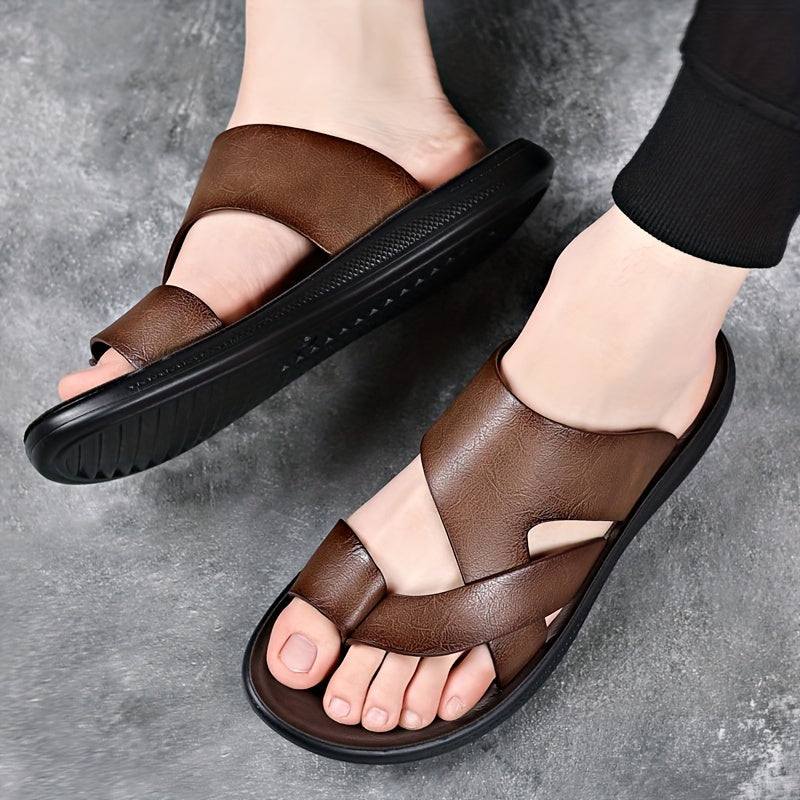 Men's Sandals with Slip On Design and PU Sole