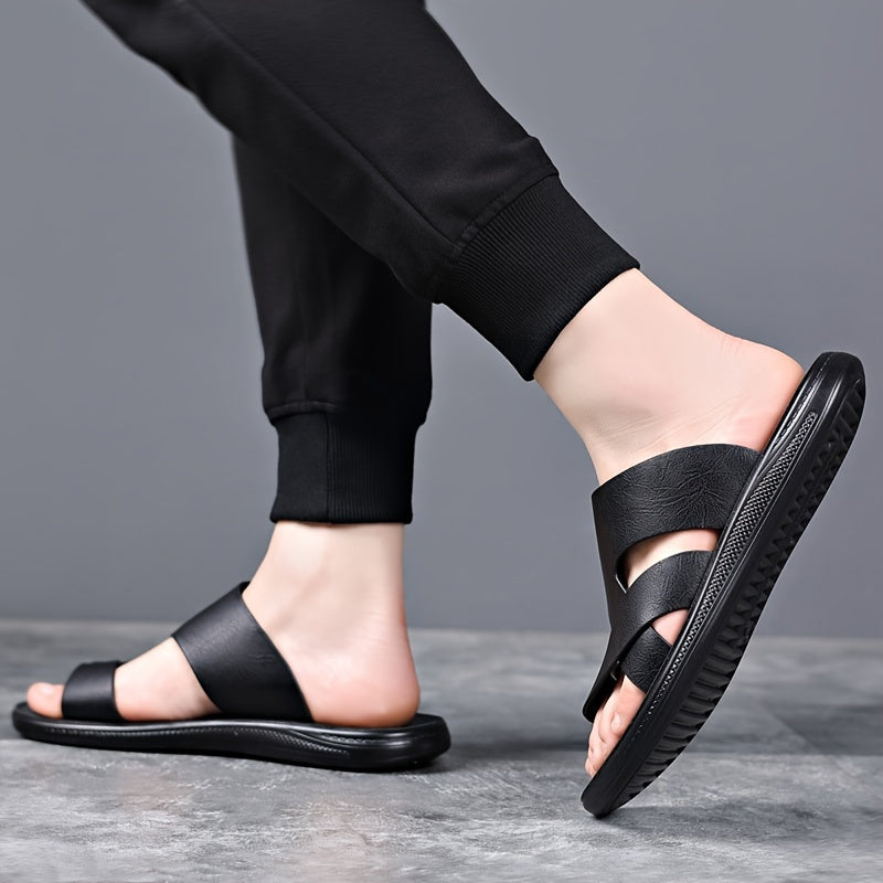 Men's Sandals with Slip On Design and PU Sole