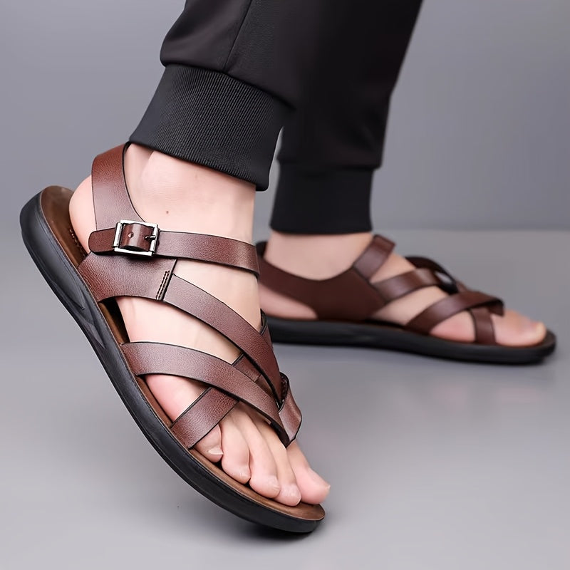 Men's Sandals with Slip On Design and Round Toe