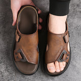 Men's Sandals with Slip On Design and Rubber Sole - PU Upper Insole