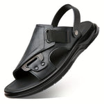 Men's Sandals with Slip On Design and Rubber Sole - PU Upper Insole