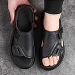 Men's Sandals with Slip On Design and Rubber Sole - PU Upper Insole