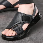 Men's Sandals with Slip On Design and Rubber Sole - PU Upper Insole
