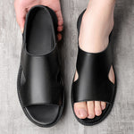 Men's Sandals with Slip On Design and Rubber Sole