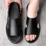 Men's Sandals with Slip On Design and Rubber Sole