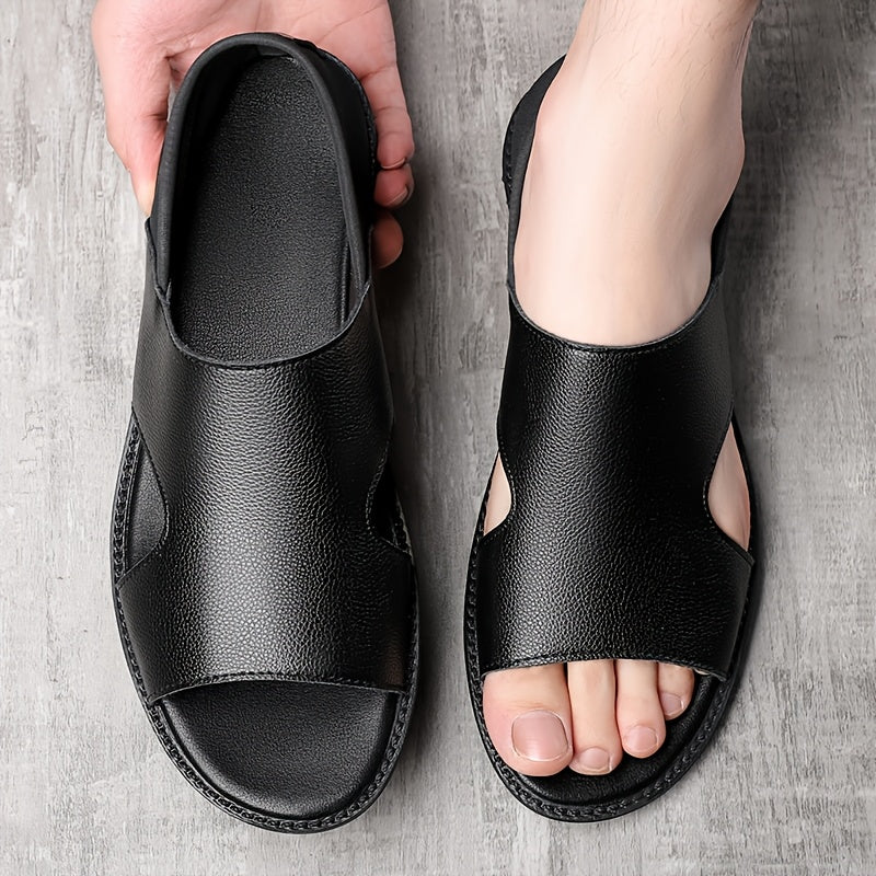 Men's Sandals with Slip On Design and Rubber Sole