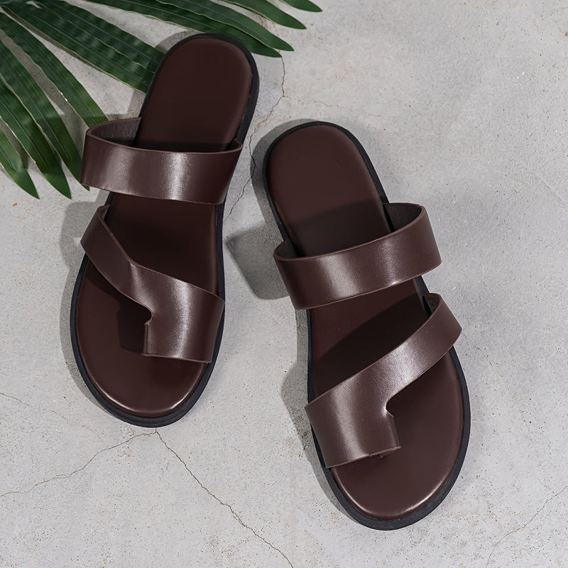 Men's Sandals with Slip On Design and Textured Sole