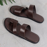 Men's Sandals with Slip On Design and Textured Sole