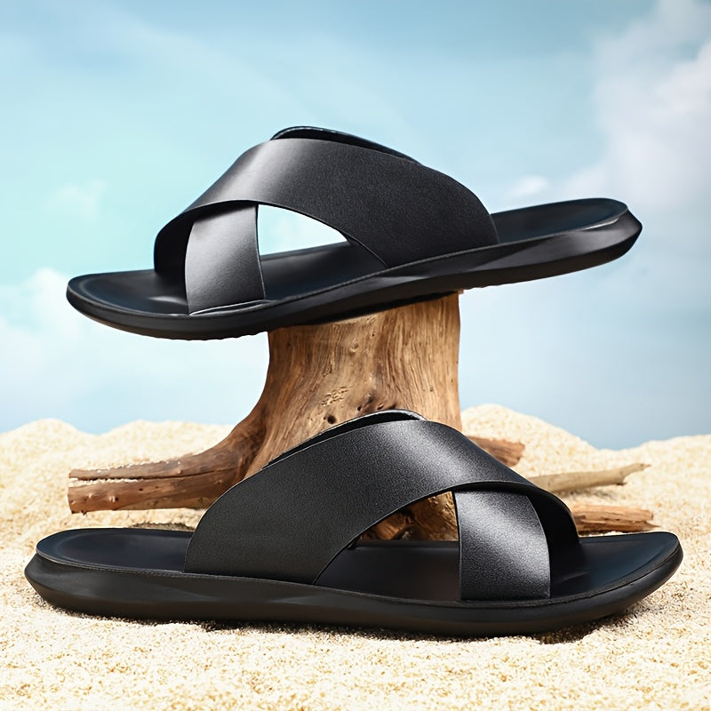 Men's Sandals with Slip On and Cushioned Insole