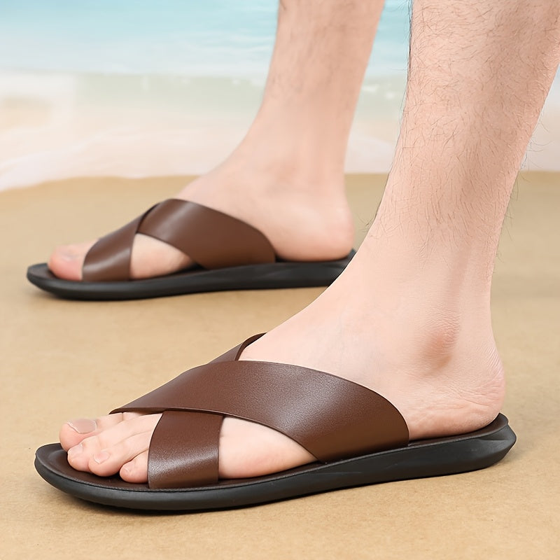 Men's Sandals with Slip On and Cushioned Insole