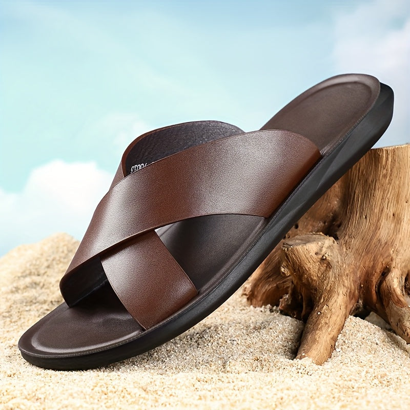 Men's Sandals with Slip On and Cushioned Insole
