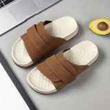 Men's Slippers with Hook and Loop Closure and EVA Sole