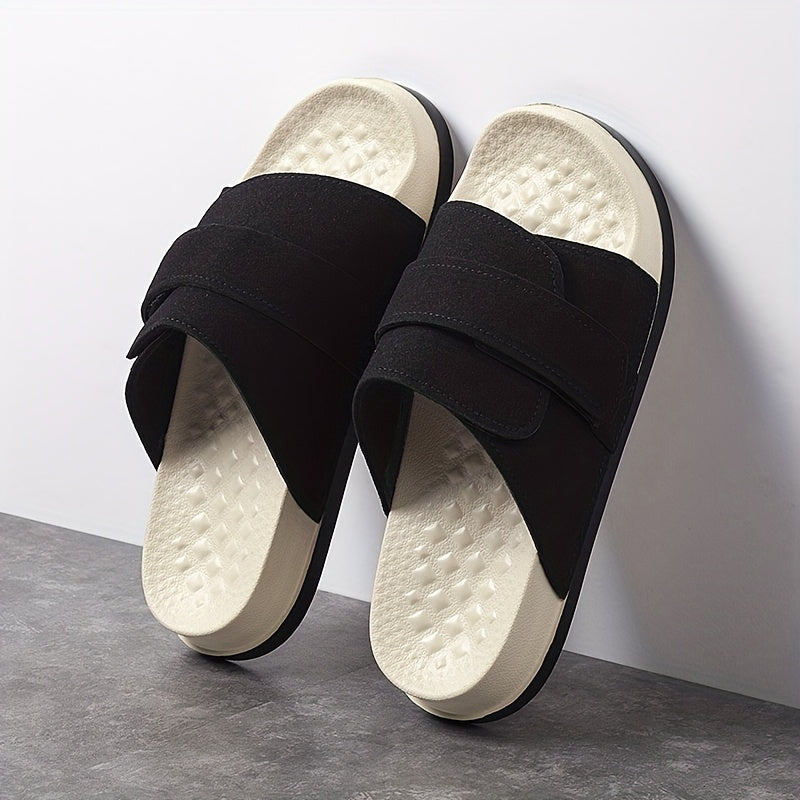 Men's Slippers with Hook and Loop Closure and EVA Sole