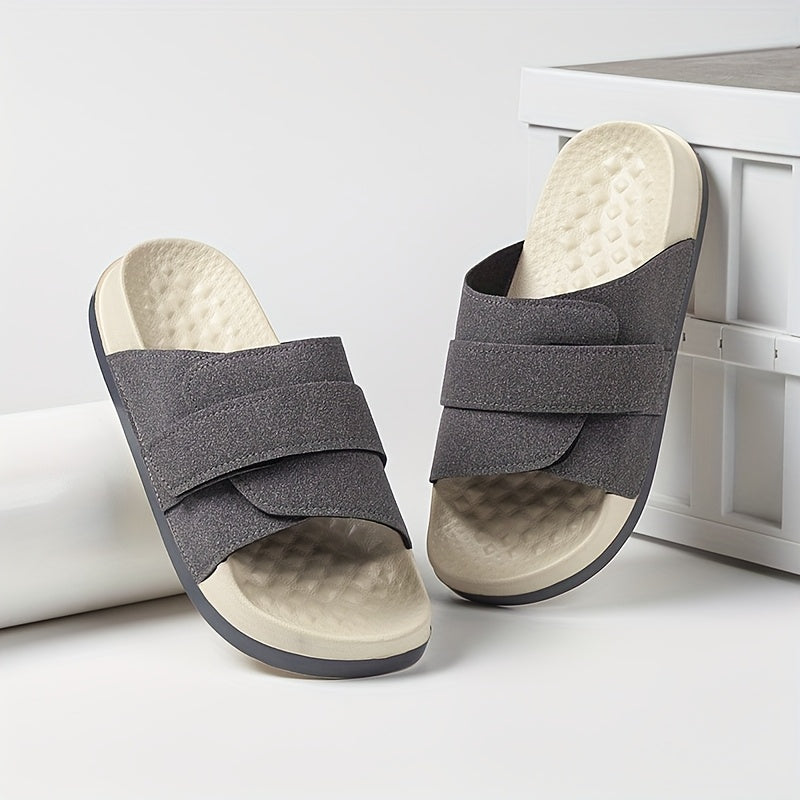 Men's Slippers with Hook and Loop Closure and EVA Sole