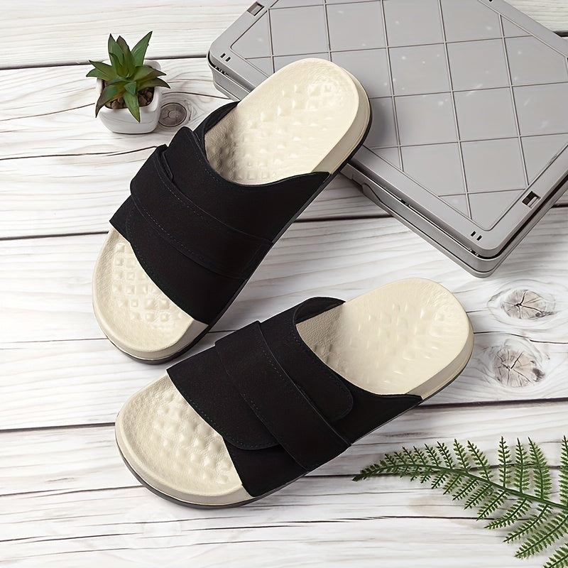 Men's Slippers with Hook and Loop Closure and EVA Sole