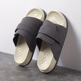 Men's Slippers with Hook and Loop Closure and EVA Sole