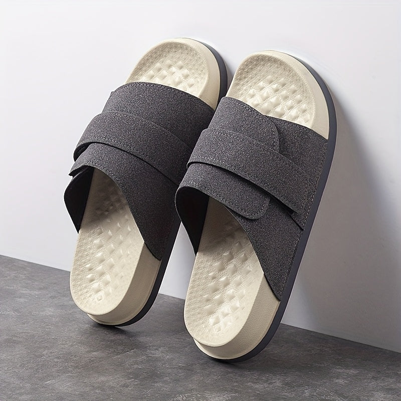 Men's Slippers with Hook and Loop Closure and EVA Sole