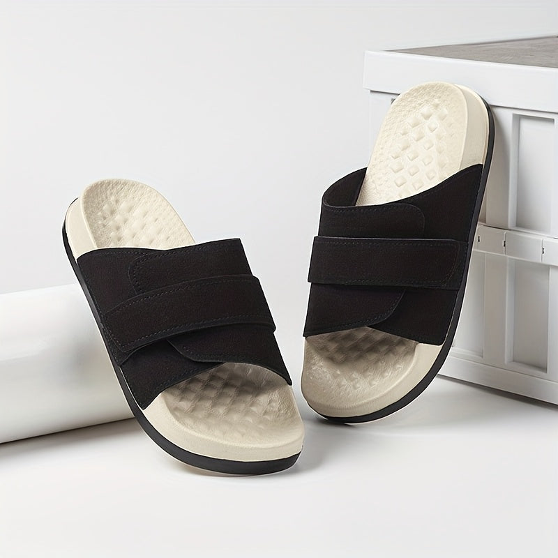Men's Slippers with Hook and Loop Closure and EVA Sole